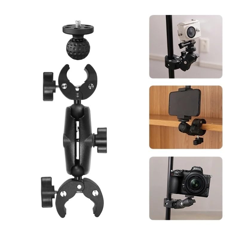 Compatibile con GOPRO Doppio Morsetto Crab Clamp per Bici | Staffa Manubrio, per Insta360, Action Camera(L)