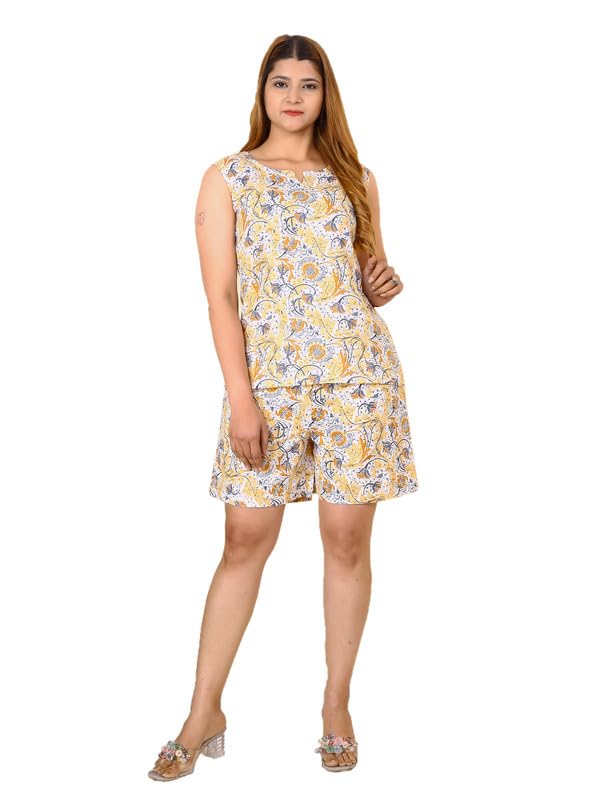 Womens Shorts and top Soft Cut Sleeve Printed for Comfortable Sleepwear & Loungewear Night Dress for Women-image-35