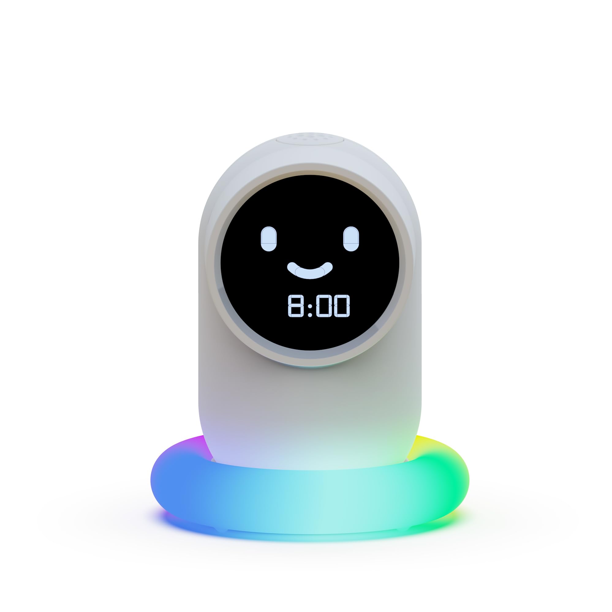 Luuzuu Alarm Clock with LED Colorful, Snooze, Sleep Sounds, Nap Time, Alarm Clock for Friends, Family,Younger, for Bedrooms, White