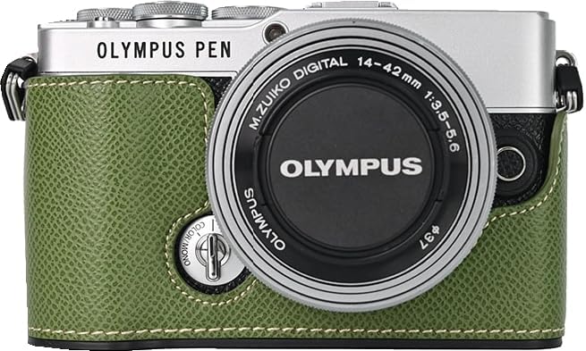 Amazon | BMAOLLONGB E-P7ケース、ハンドメイドPUレザーハーフカメラ