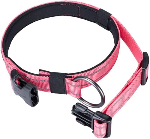 Miniatura 10 de EXCELLENT ELITE SPANKER Collar reflectante para perro, clásico, suave, acolchado, de nailon transpirable, ajustable, con hebilla de liberación