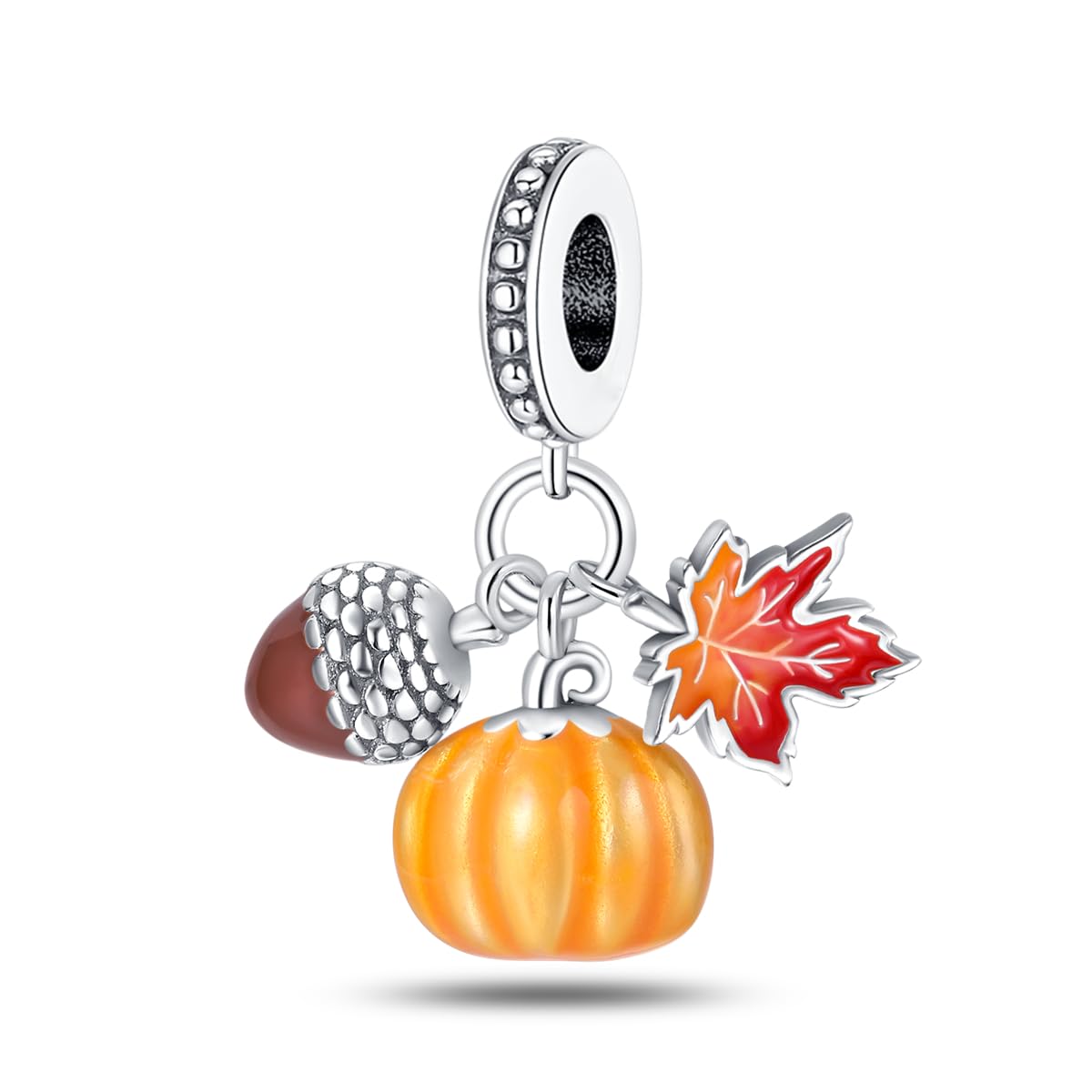 TINSLO Bead Charm Ciondolo Argento Sterling 925 con Cubic Zirconia Pendenti per Pandora Braccialetti, Compatibile con Braccialetti e Collane europei