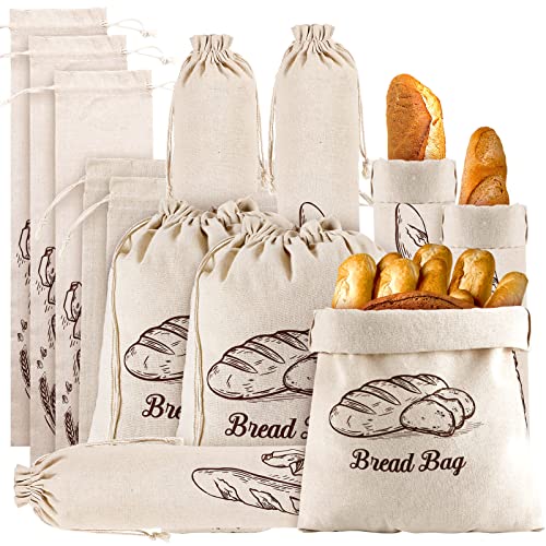 8 Pcs Linen Bread Bags For Homemade Bread 2 Sizes Natural Bread Storage Bags Reusable Artisan Bread Storage Unbleached Bread Container Gift Bags For Home Bakery Picnic Gifts 12 X 15 In 6 X 26 In #TOP30