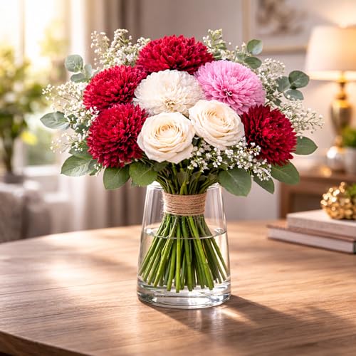 Image of Divyakosh Artificial Flowers for Home Decoration, Flora for Decor | Artificial Flowers for Vase (VASE NOT Included).Wedding Gifts Item Artificial Flowers Bunch for Vase |