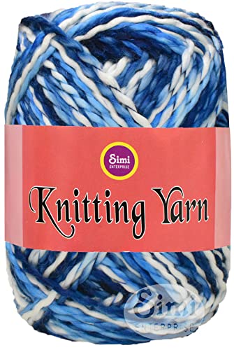Image of Knitting Yarn Thick Chunky Wool, Sumo Indigo 200 GMS Best Used with Knitting Needles-QH Art-HBG