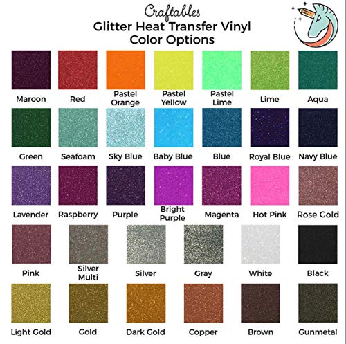 White Glitter Heat Transfer Vinyl 8 Ft. Roll Htv - Easy To Weed Tshirt Iron On Vinyl For Silhouette Cameo, Cricut, Heat Press, All Craft Cutters By Craftables #TOP4