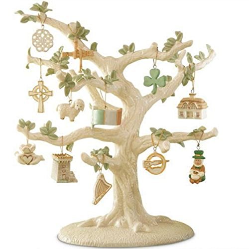 Lenox Luck of The Irish Miniature Tree Ornaments Set 12 St Patrick's Day Leprechaun NO Tree