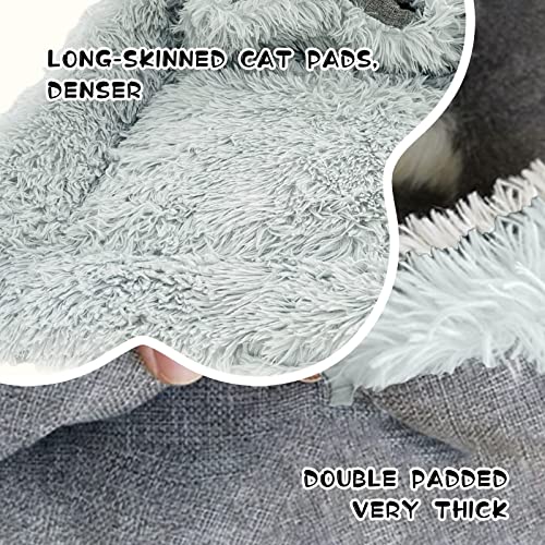 ToKinCen Lit pour Chat Chien, 2 en 1 Couverture pour Chien Chat Panier pour Chat Nid de Chat Chien Maison Chat Confortable Chaud Ultra Doux Coussin Moelleux pour Chaton et Chiot (Gris) - Image 7