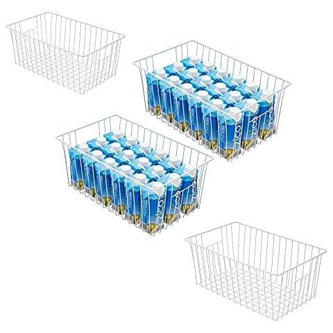 Y.Z.Bros 16inch Upright Freezer Organizer Baskets for 13-14,16-21 cu.ft Standup Freezer, Settle freezer chaos and reduce food waste effectively, Durable, Fully Use Space, Improve Air Circulate,Pack 4 Cover