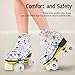 Generic Double Row 4 Wheel Roller Skates White Graffiti Roller Skates Skating Shoes for Kids Adults Size 38
