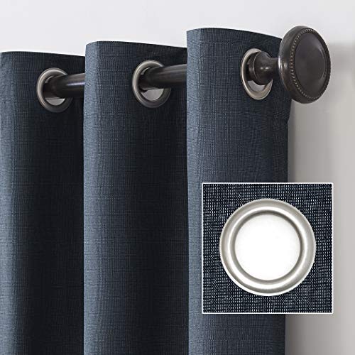 Sun Zero Columbia 2-Pack Thermal Energy Saving 100% Blackout Grommet Curtain Panel Pair, 50" x 95", Navy Blue - Image 3