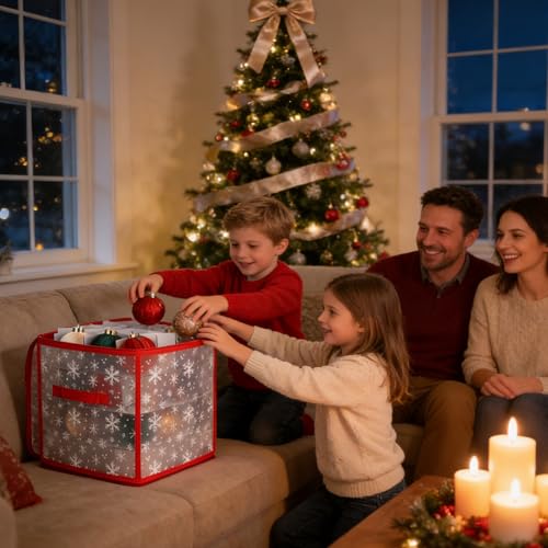 Container à décorations de fêtes pliable pour rangement boules de Noël 36 compartiments