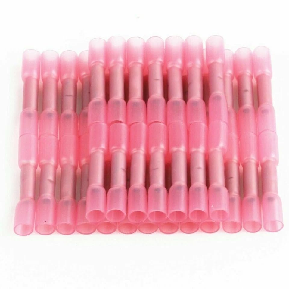 1000 Pcs of 18-22GA Red Heat Shrink Butt Wire Splice Connector Crimp Terminal