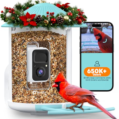 NETVUE by Birdfy Smart Bird Feeder with Camera, Bird Watching Camera, Auto Capture Video & Motion Detection, 1080P Live Steam, Cardinal Feeder Outdoor Wireless, Ideal Present for Backyard Birder, Blue