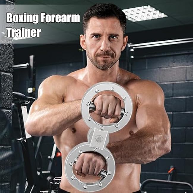 Forearm Strengthener - Stainless Steel Grip Trainer, Ergonomic Muscle Builder | Arm Workout Device, Compact Resistance Exerciser, Powers Training Gear, Gym Home Fitness Accessory for Hand Exercise