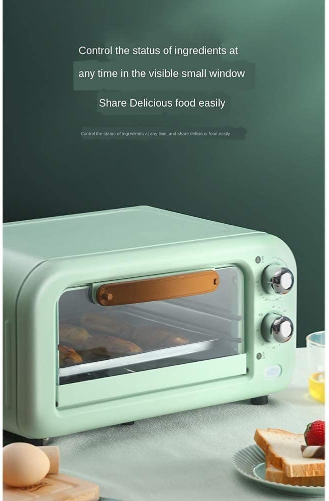 Forno tostapane, mini forno friggitrice ad aria grill elettrico a convezione da 12 litri con impostazione della temperatura 90-230 ℃ e timer 60 minuti, 2 funzioni di cottura, facile pulire