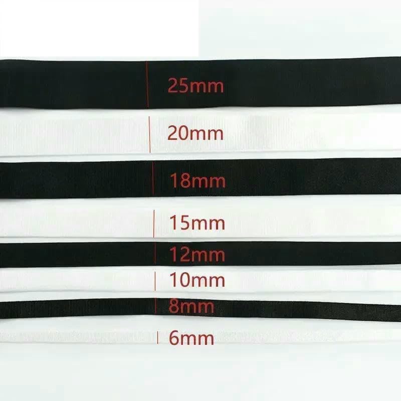 Elastyczna taśma nylonowa, Nylon Elastic Band Multicolor 6-18mm x 5-20M for Sewing Bra Straps DIY(Black 30mm,20Meters)