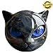 Halloween Black Cat Stone Sculpture Hand-Carved Crystals and Stones Carved Cat Head Sculpture Figurine Decoration for Cats Lovers Women Men
