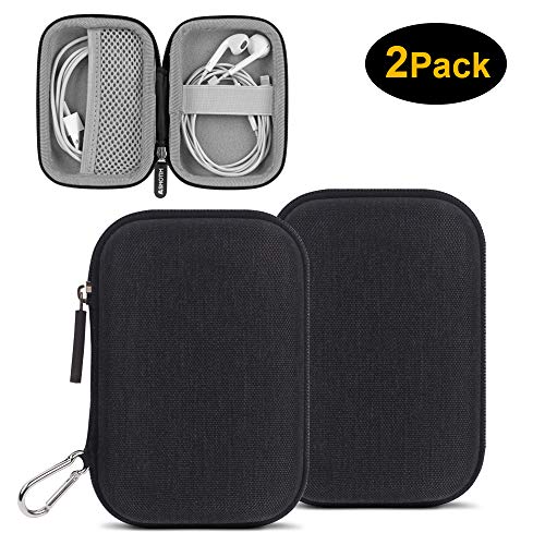 Mini Earbuds Case ASMOTIM Hard Headphone Case Black Earphones Carrying Case Portable Travel