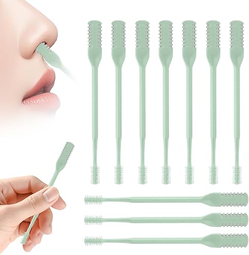 Miniatura 20 de Cortador de pelo nasal 2 en 1, recortador manual de vello de nariz para hombres y mujeres, removedor de vello de nariz de doble cara giratorio de