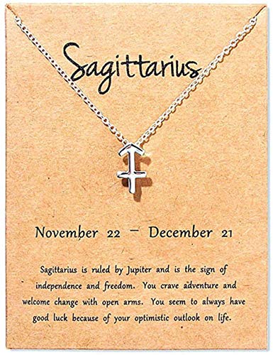 Preisvergleich Produktbild CKAWM Halskette Frauen Zwillinge Jungfrau Waage Nachrichtenkarte Schmuck 12 Sternbild Anhänger Halskette Kette Halskette Geburtstagsgeschenk