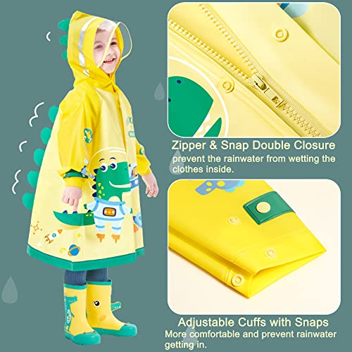 Image of Toddler Raincoat for Boys Girls Rain Poncho Waterpoof Kids Rain Jacket 3D Cartoon Hoodie Kids Rainwear XL Size 9-10 Years