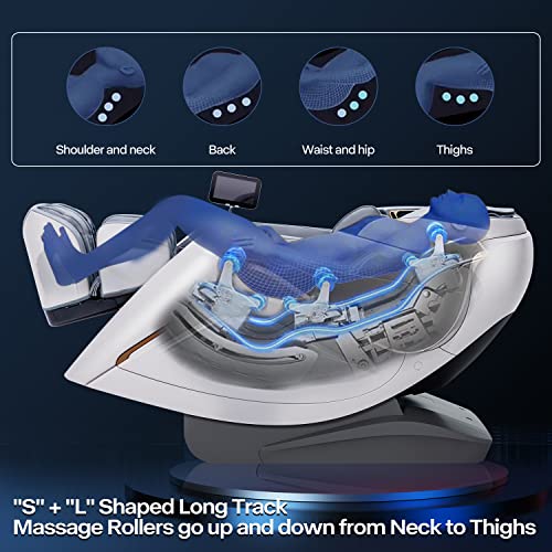 2023 A710 4D Massage Chair Recliner, Zero Gravity Shiatsu Massager With Ai Voice Control, Sl Track, Heating, Touch Screen, Quick Access Buttons (Beige) 2 #TOP5