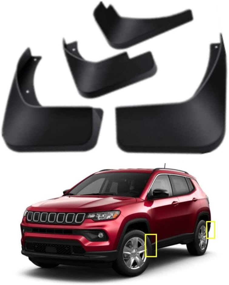 Mud Flaps Kit for Jeep Compass 2017-2024 Mud Splash Guard Front and Rear 4-PC Set by TOPGRIL