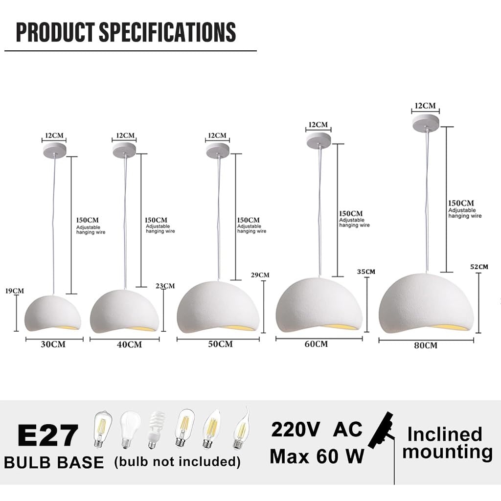 Suspension Style Japonais wabi-sabi Lampe Suspendue personnalité rétro E27 Lustre îlot de Cuisine Abat-Jour polystyrène Lampe de Restaurant Table éclairage de Plafond adapté Chambre Salon