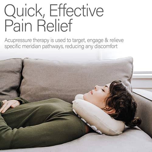 Kanjo Memory Foam Acupressure Neck Pillow - High Density Memory Foam Core - Travel Accessory Pillow - Relieves Neck Pain and Back Pain - Includes Carry Bag - FSA & HSA Eligible - Image 4