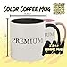Molandra Products Dear Rona, You Fucked with The Wrong Bitch! - 11oz Ceramic Colored Inside & Handle Coffee Mug, Light Blue
