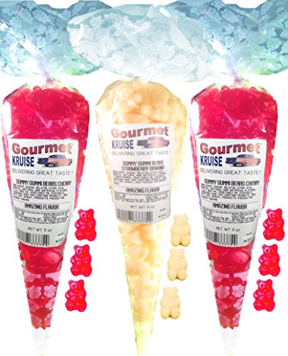 Red Gummy Bears y White Strawberry Banana Gummi 33 OZ
