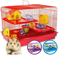 Gaiola Hamster Grande 2 Andares Gigante Completa Com Tubo Labirinto (Vermelho)