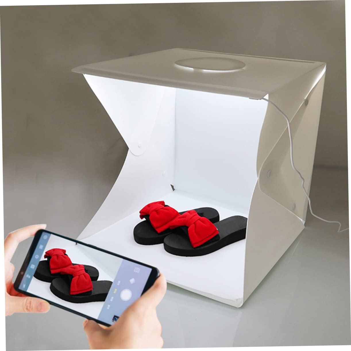 Boîte Lumineuse Photo Pliable Portable 40cm en Plastique Blanc