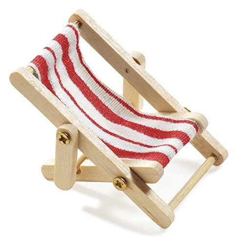 Assise de chaise longue en bois rouge et blanc Plastique Déco 5 x 3,5 cm, 2 - Pack