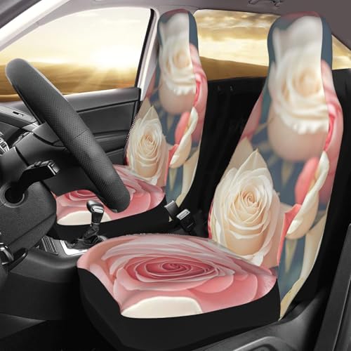 Housse de siège de voiture lavable universelle et confortable avec motif floral roses