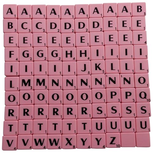 Trimming Shop 100 Lettres de l’Alphabet de 1,9 cm Blanches sur Carreaux à Fond contrasté, Idéales pour remplacer des Lettres perdues dans Les Jeux de...