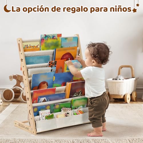 Variante de COSYLAND libreria montessori Natural Grande 6 niveles 63×30×76 cm