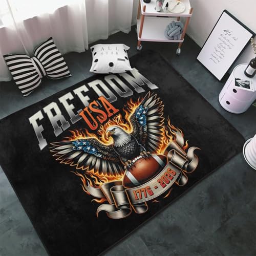 GZEKWLP 250 Years 1776 2026 American Eagle Flag Area Rugs