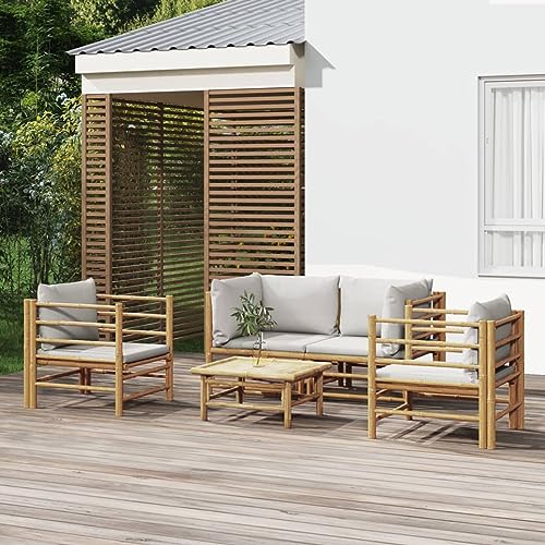 GuyAna Juego de muebles de jardín con cojines gris claro 3155089