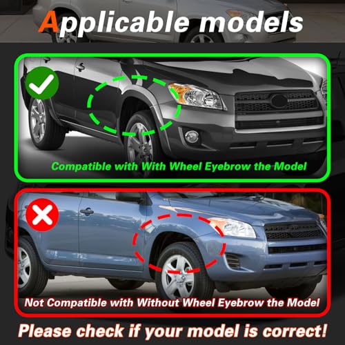 Image of 2007 RAV-4 Mud Flaps Mud Guards Compatible with Toyota RAV-4 2.4 2006-2013 Splash Guard No Drilling Required All Weather Mudflaps(Set of 4)