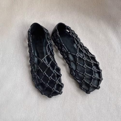 Jelly Mesh Ballet Flats for Women Upgraded New Woven Jelly Shoes Hollow Slip On Beach Sandals2