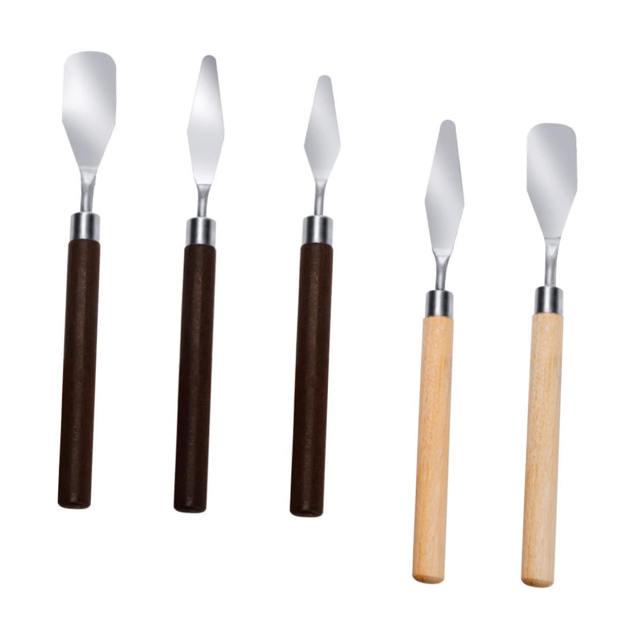 VILLCASE Oil Paint Knife Set 5pc Palette Knife Spatula Stainless Steel Painting Tools for Art