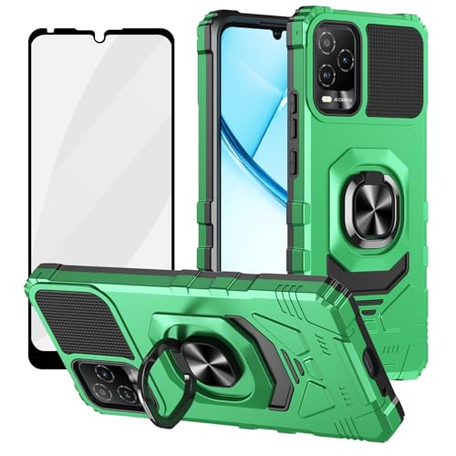 Ailiber for BLU View 5 Pro Case with Kickstand BLU View 5 Pro B170D Phone Case with Screen Protector for Magnetic Car Mount Heavy Duty Rugged Shockproof Cell Phone Cover for B170D-Green