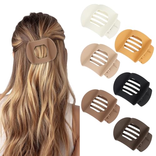 6 pinzas planas para cabello estilo francés mate miniatura 1