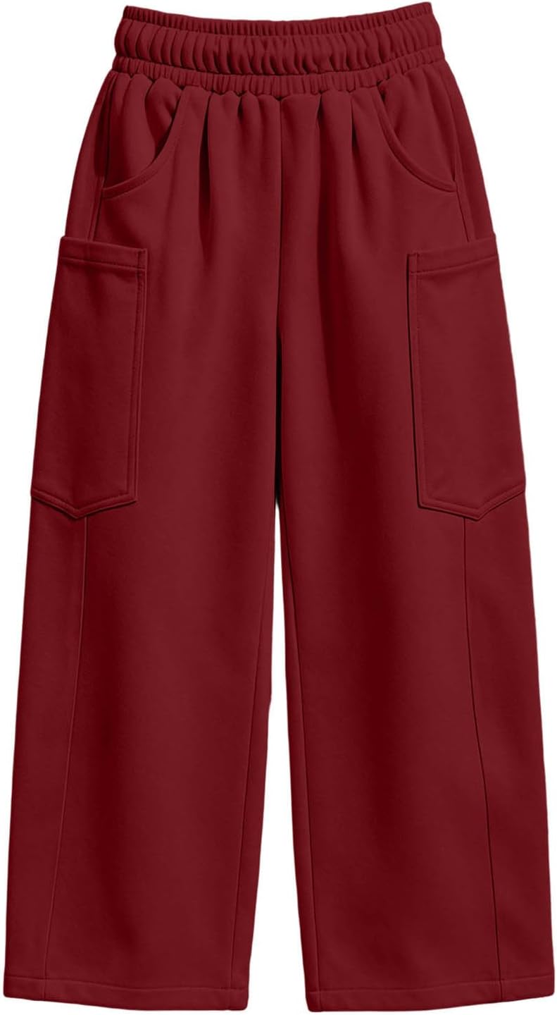 Womens Wide Leg Sweatpant Elastic High Waist Lounge Travel Pants