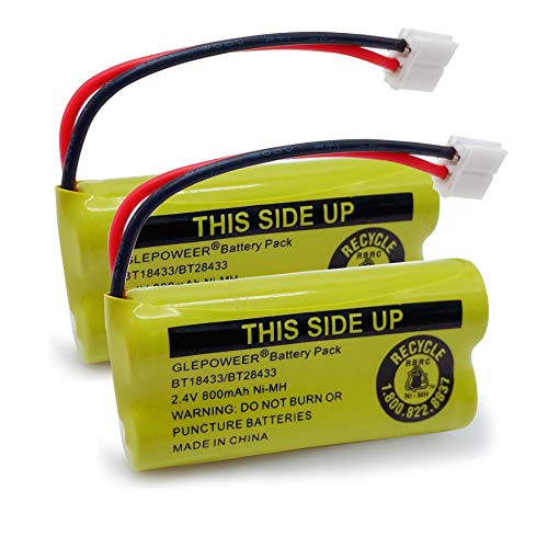 GLEPOWEER BT18433 BT-18433 BT184342 BT-184342 BT1011 BT-1011 Replacement Battery Compatible with AT&T and Vtech BT-8300 BATT-6010 89-1326-00-00 89-1330-01-00 CPH-515D Cordless Phone(2 Pack)