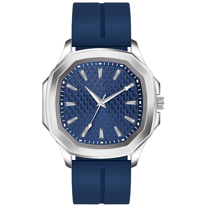Image of styledose Minimalist dial Softest Adjustable Silicon Belt Quartz Analog Date Display Wrist Watch for Men