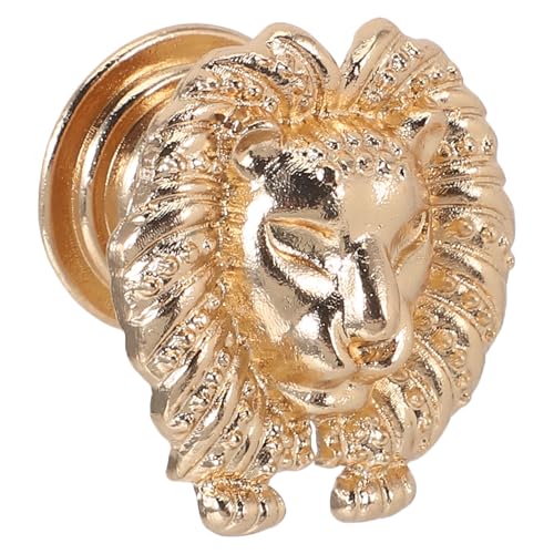 Ipetboom Perilla de Gabinete Cabeza de Tigre Dorada Tirador Pequeño para Cajones y Puertas de Armario Pomo Decorativo Vintage para Cocina y Tocador Manija Única para Muebles