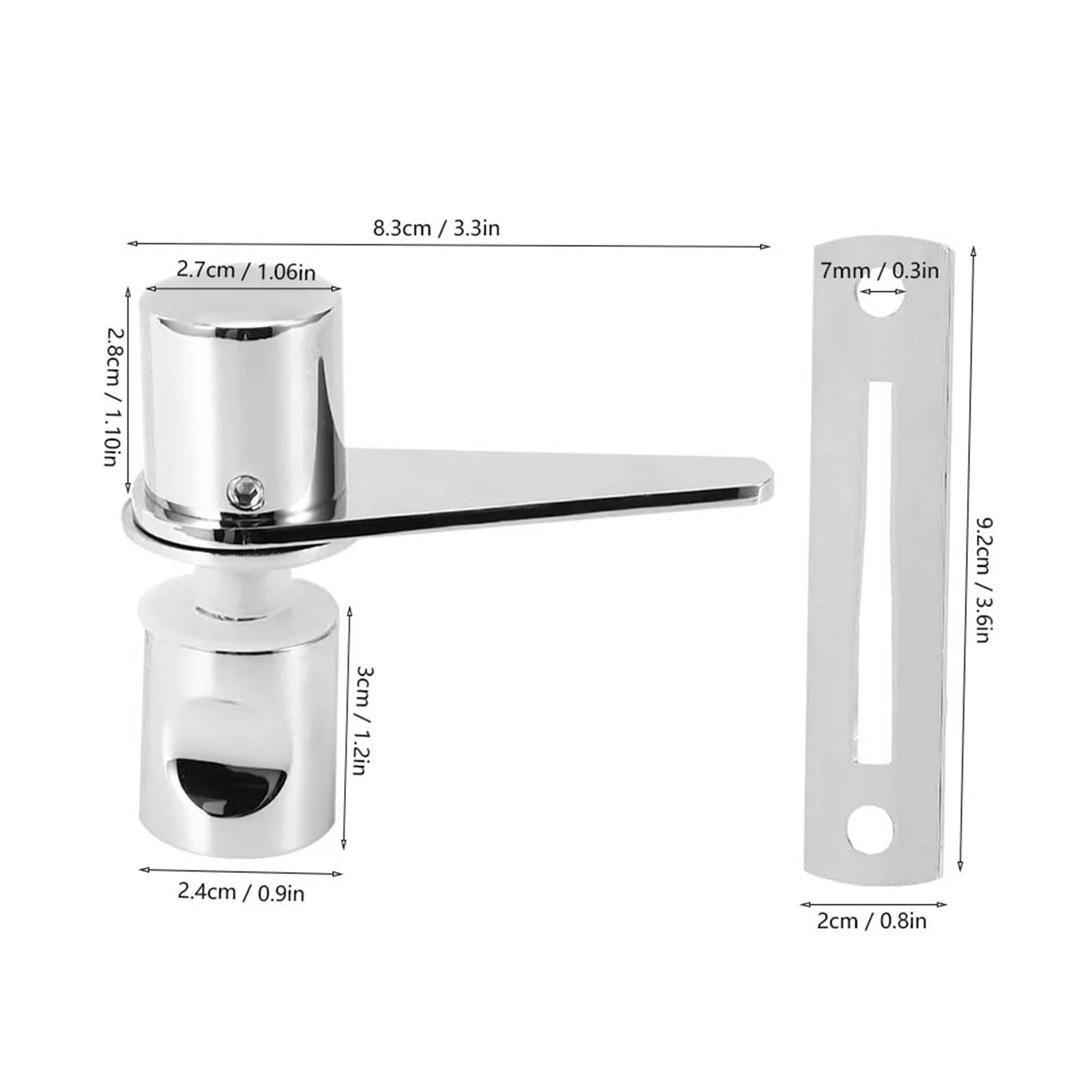 Cerradura for puerta de baño, de 8 a 12 mm de grosor, for ducha, 1 unidad